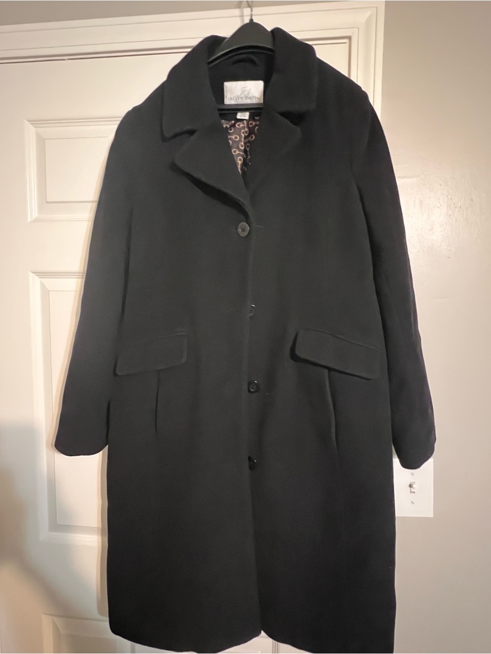 Jaclyn Smith Black Single-Breasted Pea Coat